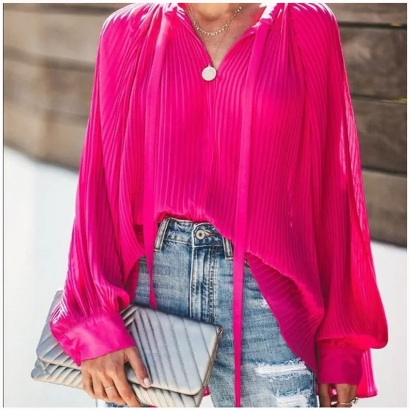 Endless Rose Pleated Chiffon Blouse - Picture 2 of 15